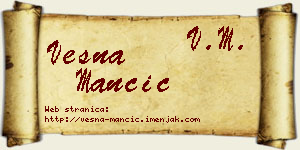 Vesna Mančić vizit kartica